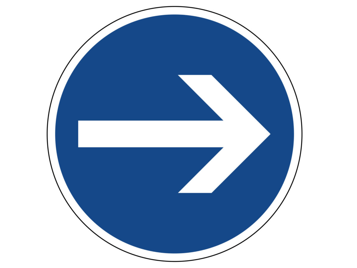 Verkehrszeichen 211 10 20 Vorgeschriebene Fahrtrichtung Links Rechts Radfahrausbildung Grundschule Parcours